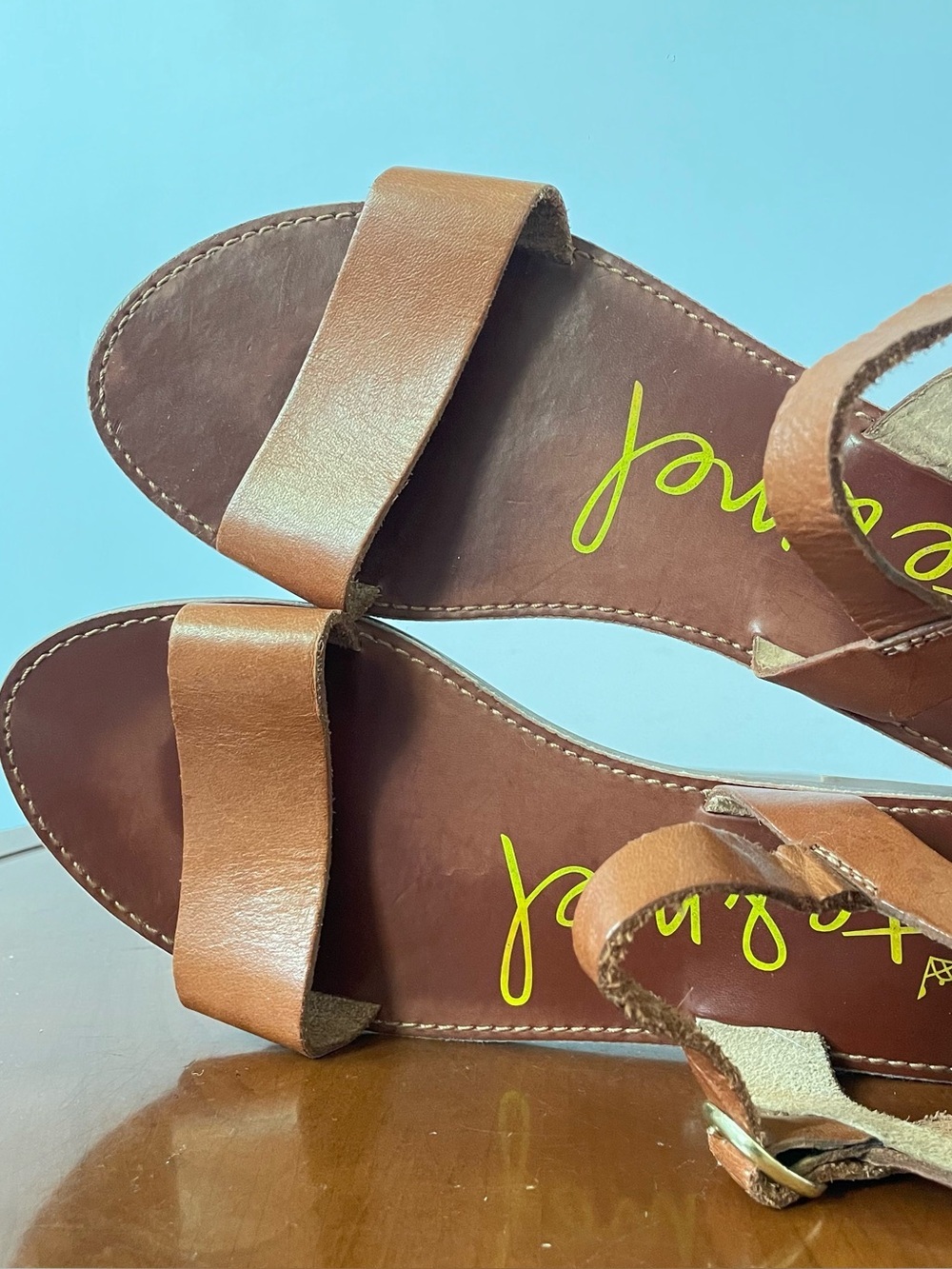 Kate & Mel Flat Leather Sandals | US 8